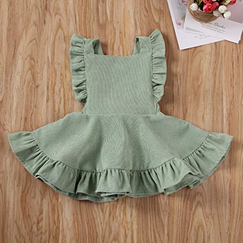 Image of Specialcal Baby Girls Velvet Suspender Skirt Infant Toddler Ruffled Casual Strap Sundress Summer Outfit Clothes