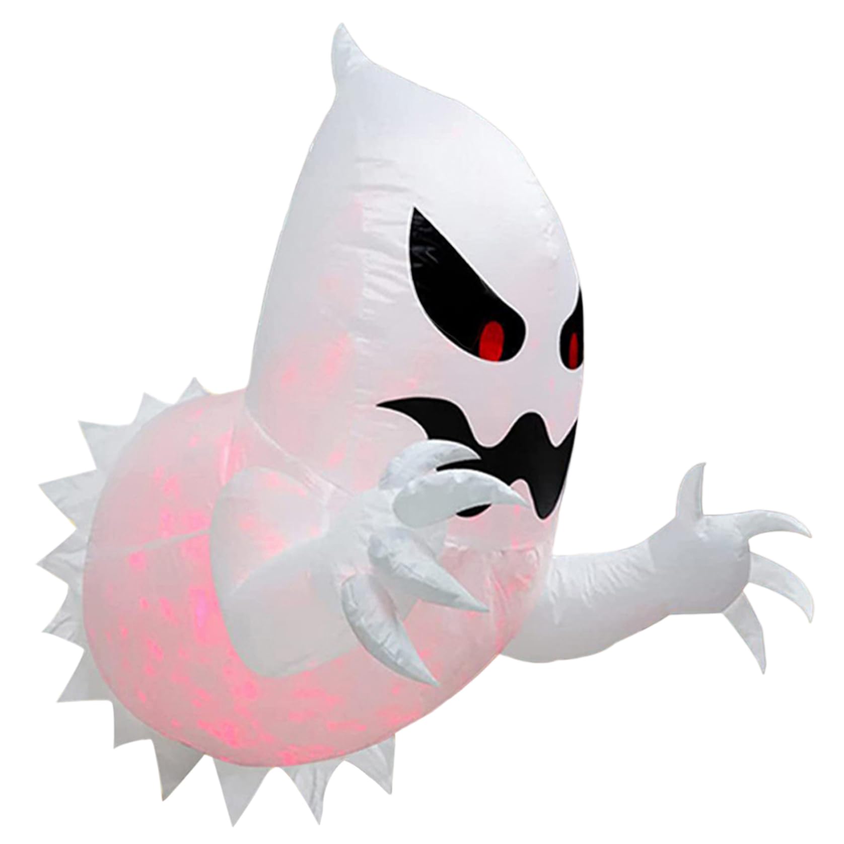 Fantôme gonflable Halloween 39x39 pouces avec LED rouge pour décoration de fenêtre et jardin