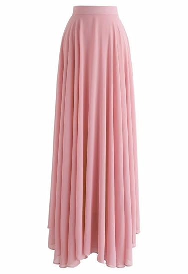 Long Flared Georgette Skirt Floor Length