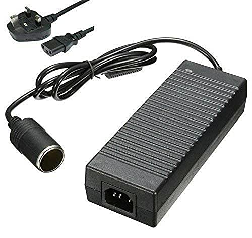 Adaptateur Secteur Voiture 10A 120W - Convertisseur 240V AC Vers 12V DC Avec Prise Allume-cigare 2.65m | Pour Réfrigérateur, Gonfleur Pneus, TV Voiture