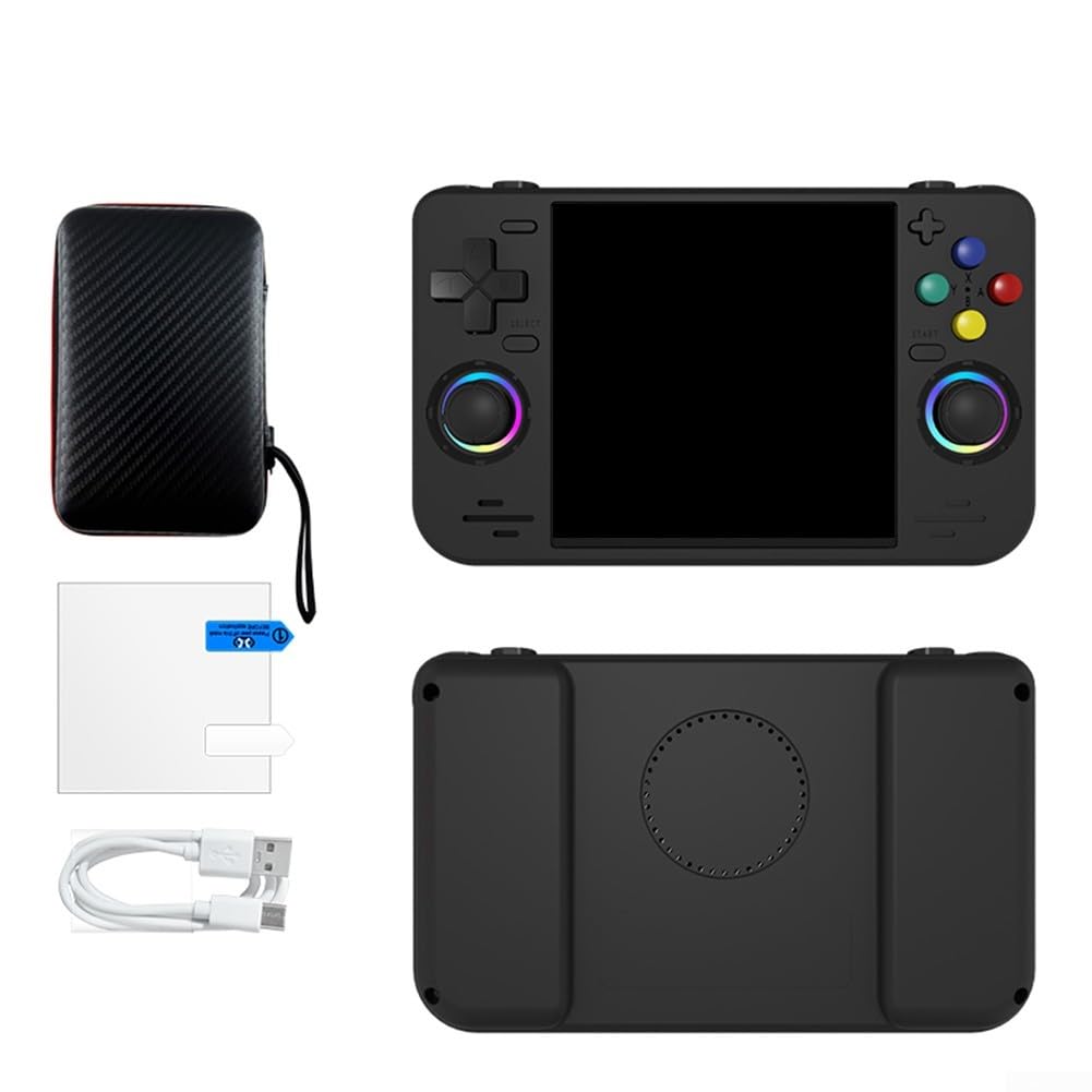 Consola de mano retro de 4 pulgadas con más de 18000 juegos, batería de 4000 mAh, conectividad WiFi y carga tipo C (azul)