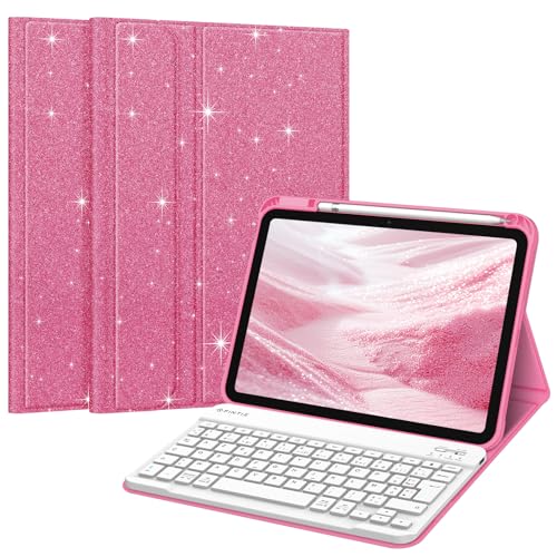 Clavier pour iPad 10.9 2022 AZERTY Bluetooth et étui rose