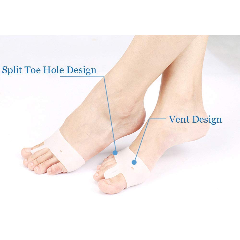 TILEZE Korrektor, Zehenglätter, bequemer Zehenspreizer aus Silikon, für Plantarfasziitis, Hallux Valgus, überlappende Zehen, 2 Stück, Tag und Nacht erhältlich