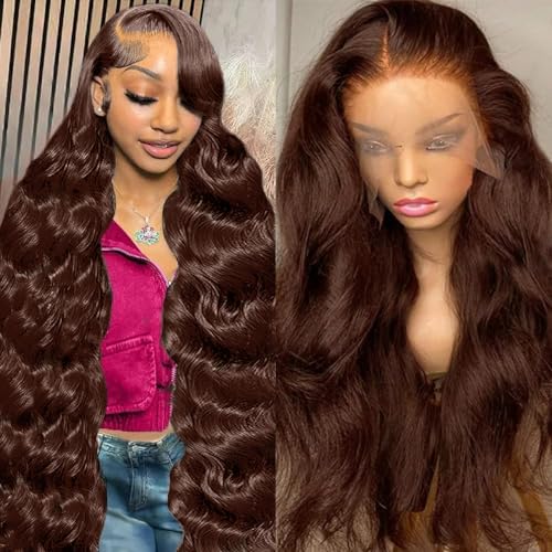 abbildung 30inch 13x6 Chocolate Brown Lace Front Wig Human