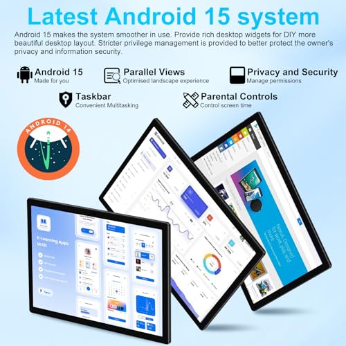 Image of 2026 Tablet, 10 Inch Android 15 Tablets 22GB+128GB+1TB Expand, 2-in-1 Octa-Core Electronic Tablet with Keyboard Mouse Case, 8000mAh Battery, 1280x800 HD IPS Display, GPS,Widevine L1, Metal Body -Black