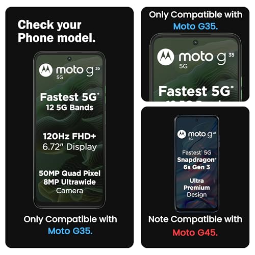 Image of FIRST MART Military-Grade Gorilla Tempered Glass For Motorola Moto G35 and Moto G75 5G (6.72 Inch) With Easy Installation Kit for Smartphone| Edge-To-Edge Protector Coverage | Black, Pack of 2