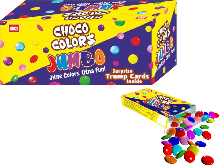 Hugs Choco Colors โ Chocolate Gems Box | Colorful and Chocolaty Chocolate Gems (30 pouches x 13gm each)