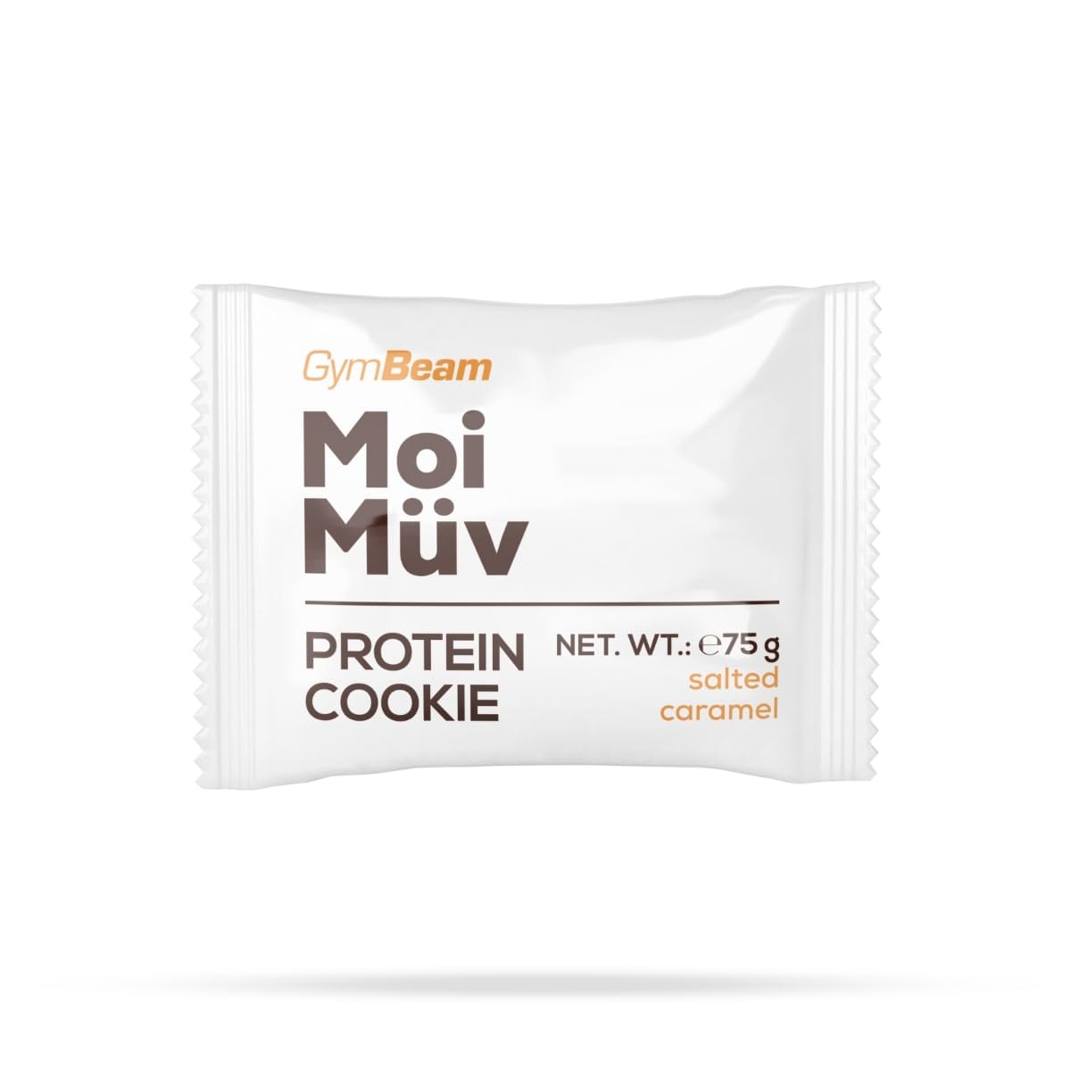 GymBeam MoiMüv Protein-Cookie - Weicher Fitness-Snack für Unterwegs, proteinreich und Ballaststoffquelle, Salted Caramel, 12 x 75 g