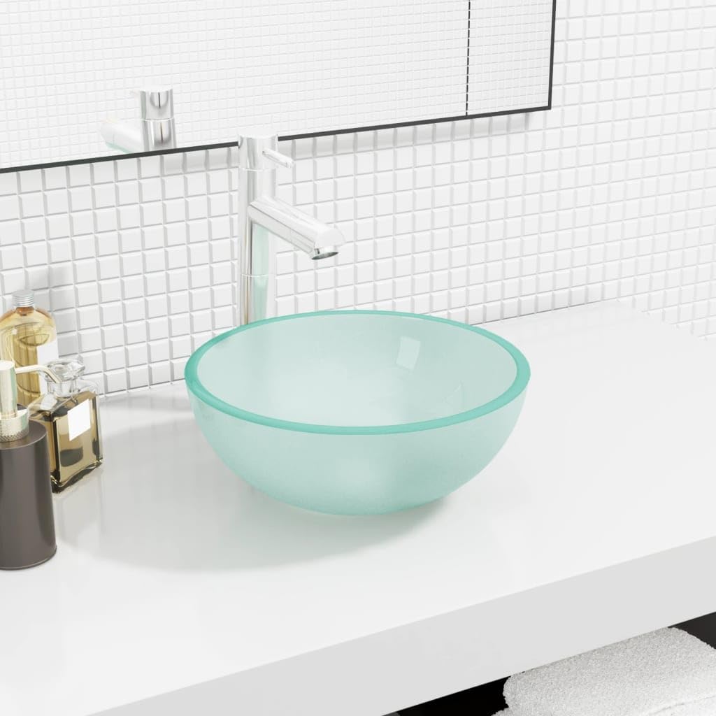 Lavabo de cristal templado 30 x 12 cm mate