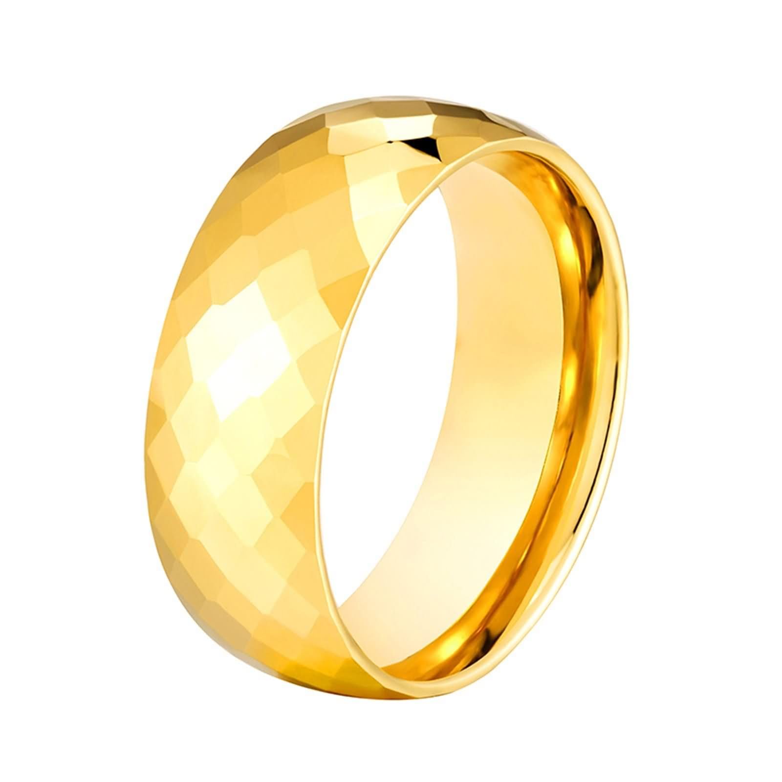 Anillos Tungsteno Hombre Mujer Grabado Personalizado,Anillo Redondo Simple 8MM Anillo Boda Oro Anillos de Compromiso Hombre Mujer