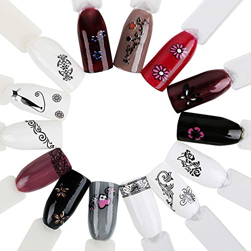 FLOFIA 50 Blätter Nagelsticker Wassertransfer Blumen Nagel Aufkleber Wassertattoos Nägel Sommer Nailart Sticker Nail… – Bild 6