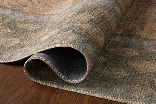 Image of Loloi Rifle Paper Co Edinburgh Sand /Green 10'-0 inch x 14'-0 inch Area Rug | EDN-01 Printed Approx. 10x14 Beige Living room Dining room Bedroom, Rustic, Elegant, Muted, Refined, Area Rug