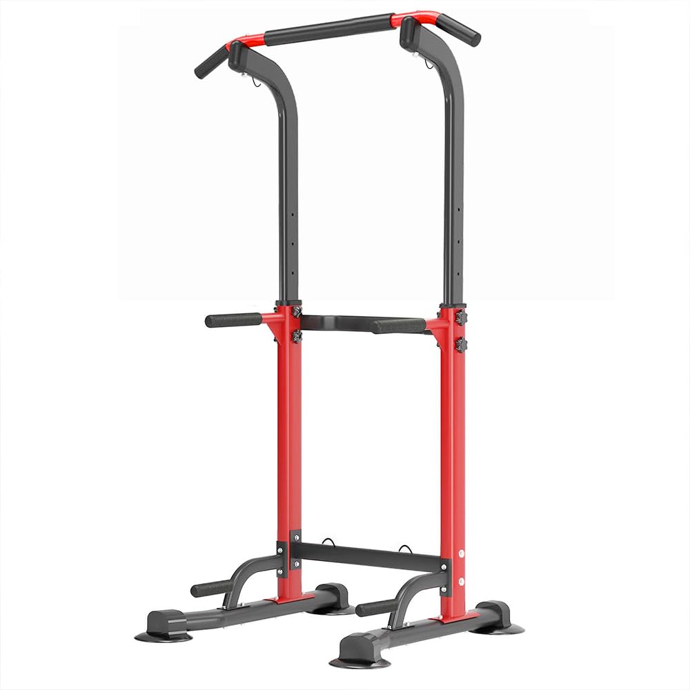 Power Tower Pull Up Bar Station Pull Up Rack Dip Station for Home Gym Height Adjustable Home Strength