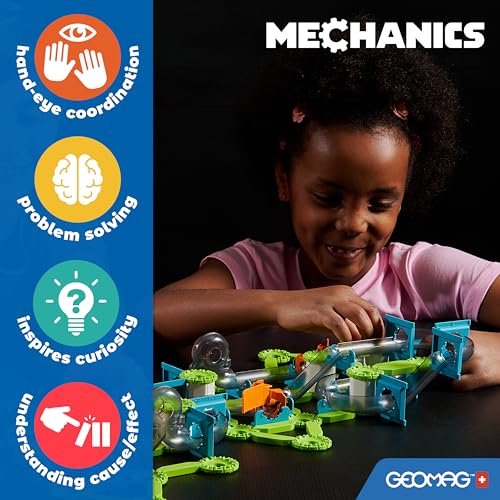 Geomag Mechanics Gravity Loops & Turns Jeu Educatif et Créatif pour Les Enfants Blocs de Construction Magnétiques Circuit avec Blocs Magnétiques Lot de 130 Pièces - vue 8