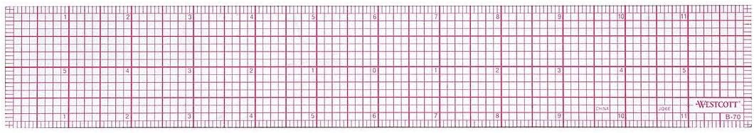 Westcott B-70 8ths Graph Beveled Ruler, 12 in