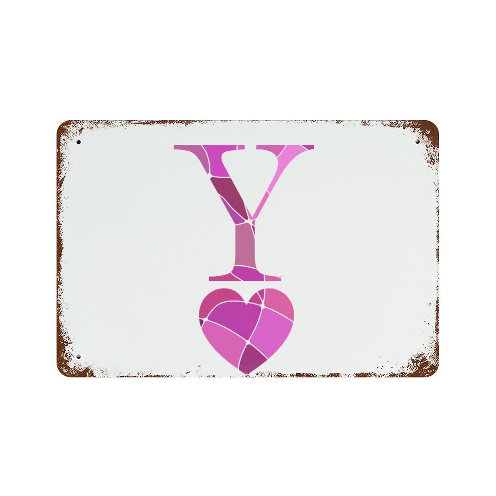 Panneau alphabet Y cœur St-Valentin 30x45 cm rétro pour pelouse