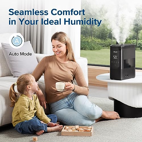 Image of Levoit 6L Smart Warm & Cool Mist Humidifiers for Home Bedroom,60H Runtime & Auto Customized Humidity for Large room,Schedule,Easy Top Fill,Essential Oil Diffuser,Whisper-Quiet,Handle,Black (Pack of 2)
