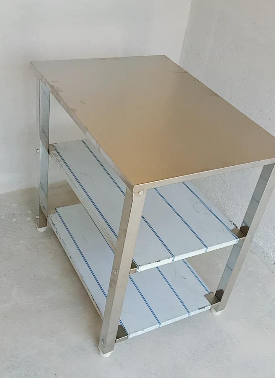 Stainless Steel Kitchen Working Heavy Steel Table Workbench Bench for Food and Storage Size - 31x23x31 (LBH in Inch) 5 Year Manufacturing Warranty