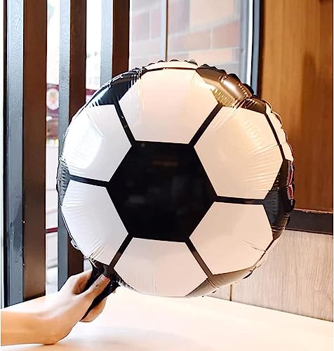 Image of AR GIFTZADDA 4D Football Black White Green Balloons Bouquet for 7th Birthday, 24 Inch Soccer Foil Balloons Football Party Decorations for Boys World Cup Theme Party (7th Bday kit, Football Foil)