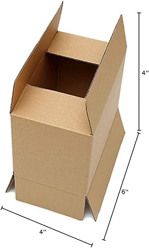 Miniatura 6 de 100 paquetes de cajas de papel de cartón, caja de envío, caja de envío de cartón corrugado (6 x 4 x 4 pulgadas)