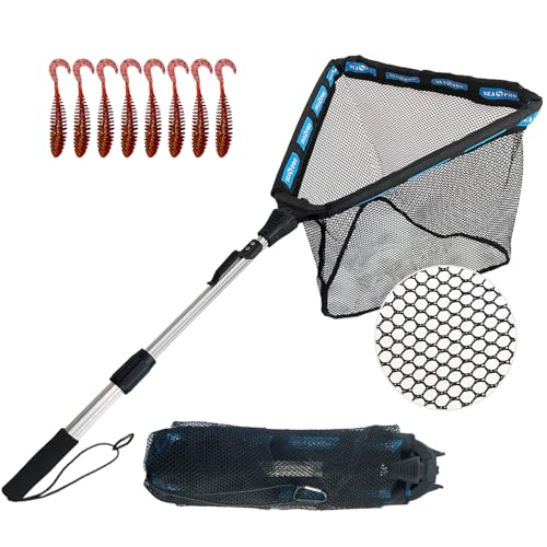 SEASPRO (Black + Silver ) Fishing Net Fish Landing Net
