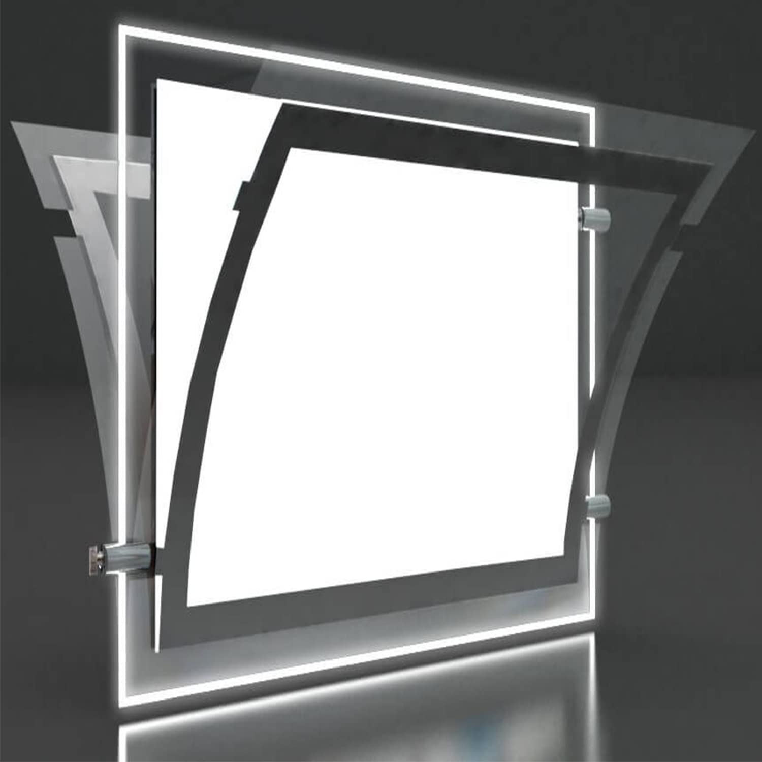 Tienda de negocios de vidrio A1 doble ventana lateral colgante exhibición publicitaria cartel titular llevado acrílico cartel marco caja luz titular
