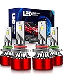 ANYTOP LED Headlight Bulb, 9005 High Beam 9006 Low Beam Combo Set Replacement Car Light, 100W 6000K White LED Light for Truck/Van/Bus/SUV, HB3/HB4/H10, 4 Pack