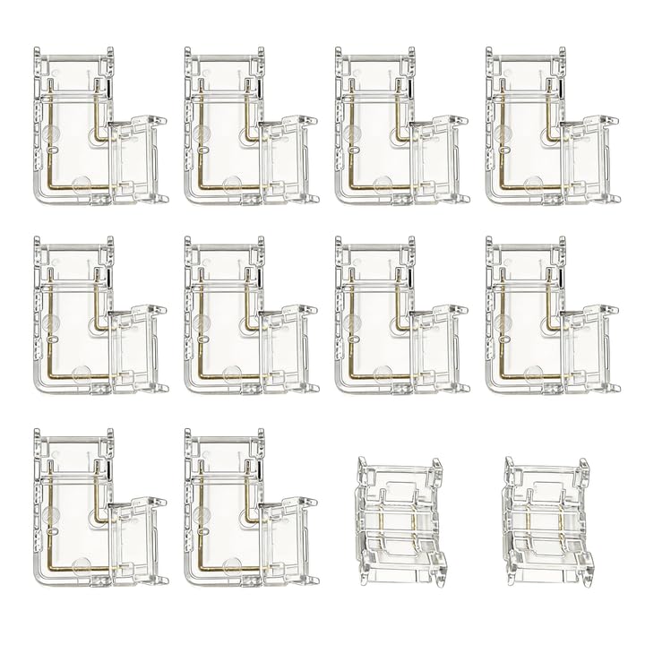 Kit de 12 piezas para conector de cinta LED, 2 pines, 10 mm, sin soldadura, para tira LED COB SMD monocromos, incluye 10 conectores de ángulo en L y 2 conectores de terminales transparentes, conexión
