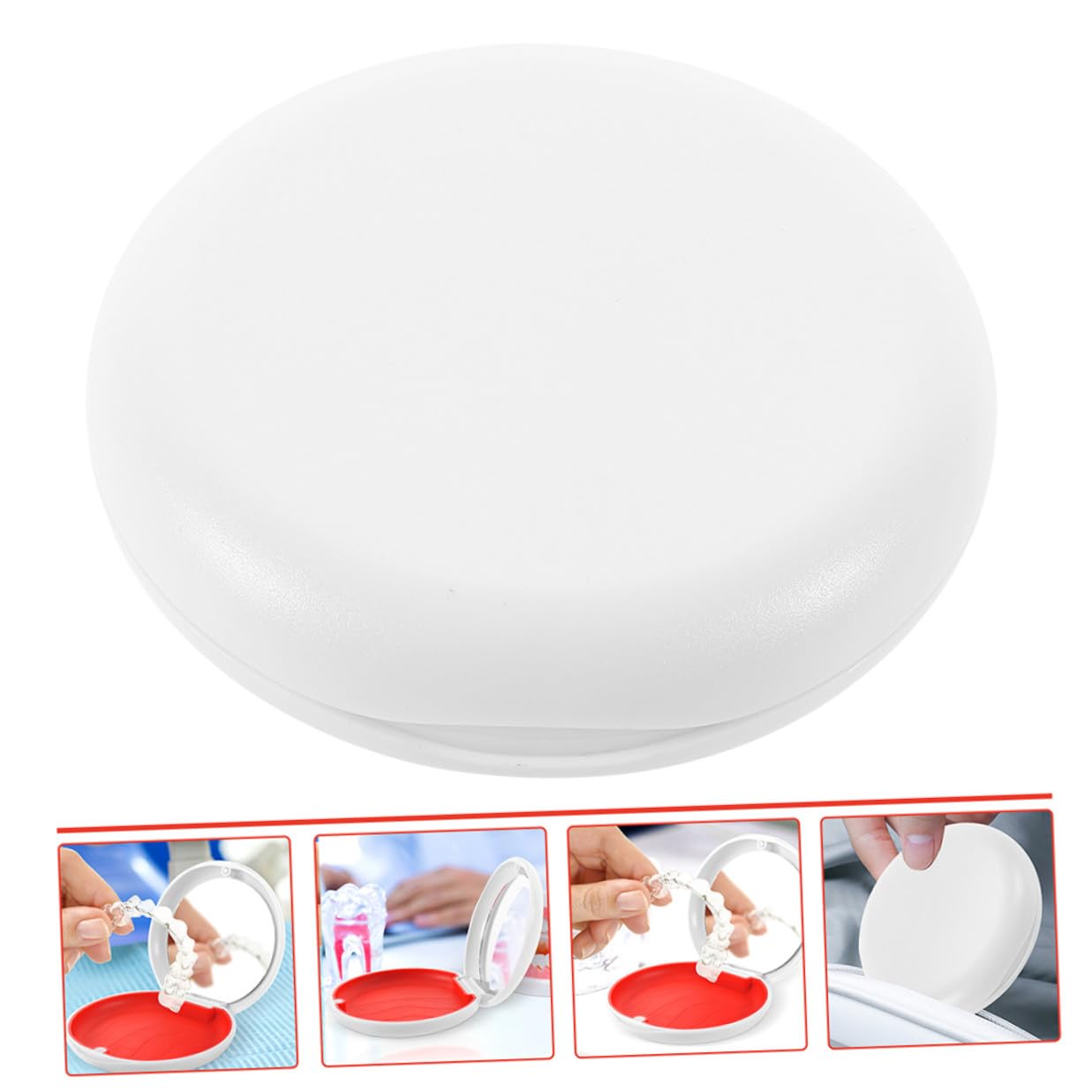 2PCS Denture Holder with Mirror Portable Retainer Case Orthodontic Braces Storage Box for Travel and Household Use Retainers Container Case