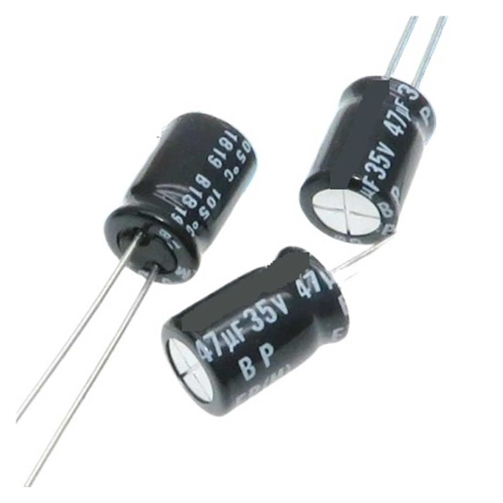 Condensateur électrolytique non polarisé 35V 47UF 8x12mm pour circuit audio | Lot de 20 pièces