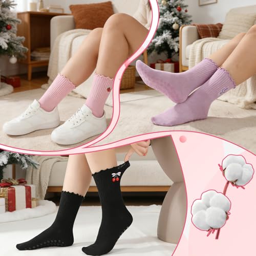 Image of Pilates Grip Yoga Socks for Women Cute Non Slip Socks