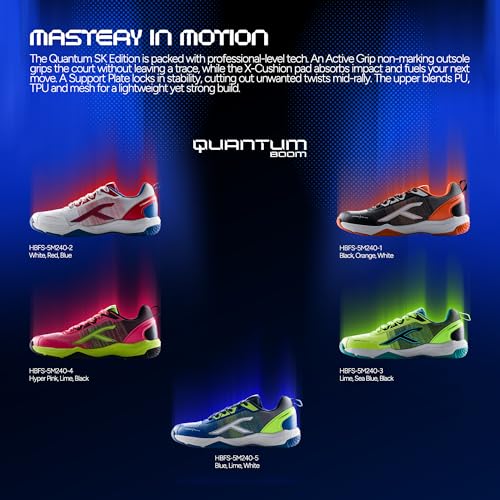 Image of Hundred Quantum Boom Unisex Non-Marking Court Shoes | Badminton, Pickleball, Table Tennis & Other Indoor Sports | Lightweight, Cushioned Grip