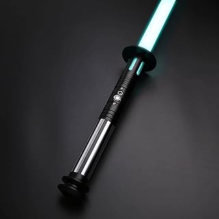 Light Sword Sabers for Adult Dueling Aluminium Alloy Hilt FOC Light up Saber RGB 12 Colors Changeable 10 Sets Sound Font Force FX Sabers(Black)