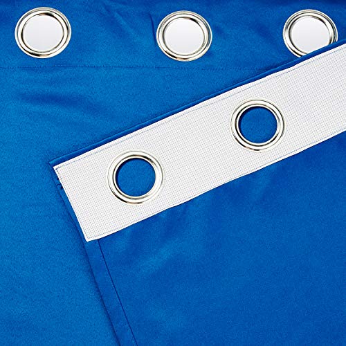 Image of Amazon Brand - Solimo Polyester Opaque Door Curtain, 7Ft (84 inch), Set Of 2, Blue, Blackout, Eyelet, Solid
