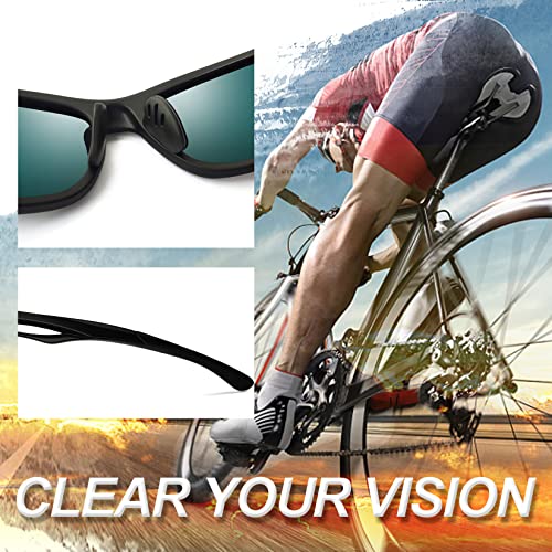 Joopin Wrap Around Sunglasses For Men Women, Lightweight Athletic Sports Sunglasses Polarized Uv Protection For Driving (Black Frame Red Mirrored Lens) #TOP4