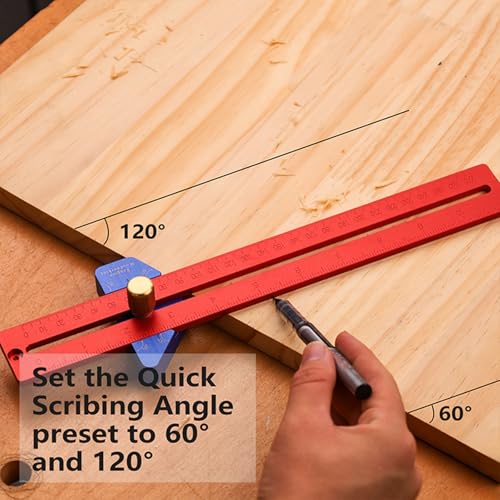 Outil de mesure pour le travail du bois à angle variable en aluminium - 6