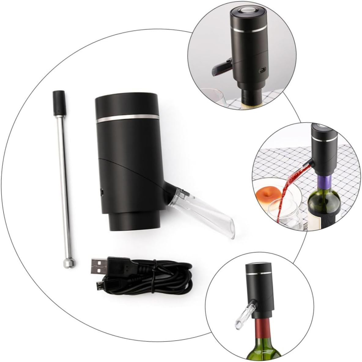 IMIKEYA 1pc Electric Wine Decanter and Dispenser Wine Stopper Convenient Aerator for Easy Serving Portable and Lightweight Design for Home Parties and Gatherings