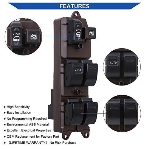 Obaee Master Door Lock Window Switch Control Button Compatible With Toyota Camry 2002-2006, Corolla/Matrix 2003-2008, Sienna 2004-2009, Tacoma And Scion Xa/Xb 2005-2007, Replace 84820Aa070 901-705 #TOP1