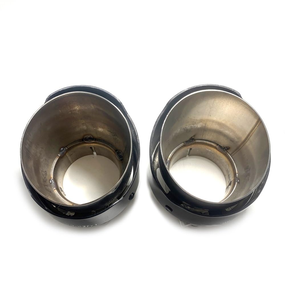 Tubo Escape Coche 1 Uds. Para BMW Tubo Escape Universal 110mm Longitud Tubo Escape Fibra Carbono Real Brillante Modificado Tuberia Escape Silenciador Tubo (Tamaño : In 51mm -Out 76mm)