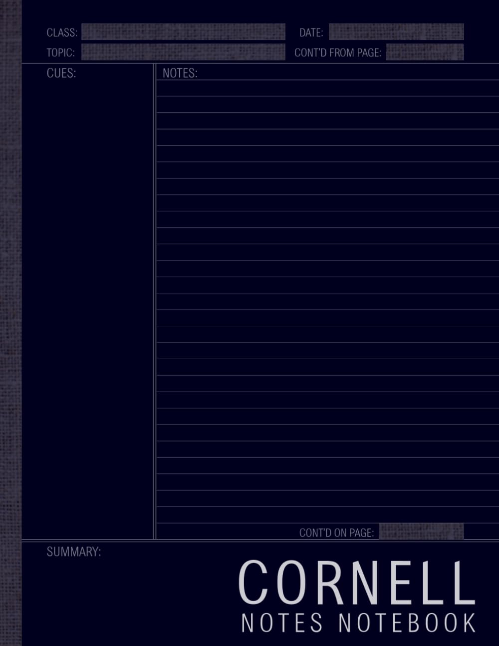 Cornell Notes Notebook: Cornell Note Taking Method | Classroom Notes | Organizational Tools for Students and Educators | College Ruled | 8.5 x 11