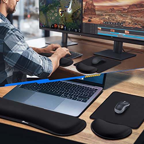 Gimars 3Pcs Memory Foam Keyboard Wrist Rest, Mouse Pad Wrist Support For Easy Typing Pain Relief, Ergonomic, Comfortable Keyboard Mouse Pad Set For Computer, Laptop, Home & Office #TOP7
