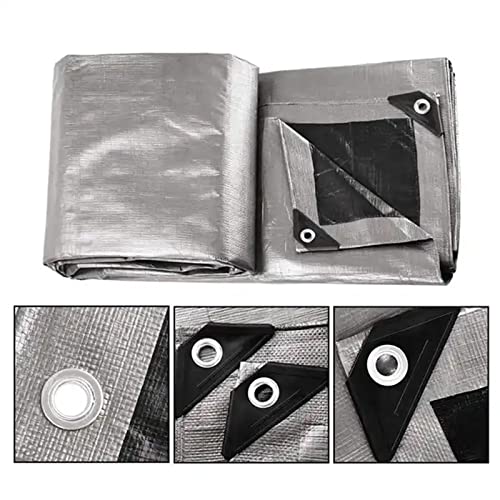 Bâche imperméable en PE couleur argent 6x8m ultra résistante pour extérieur