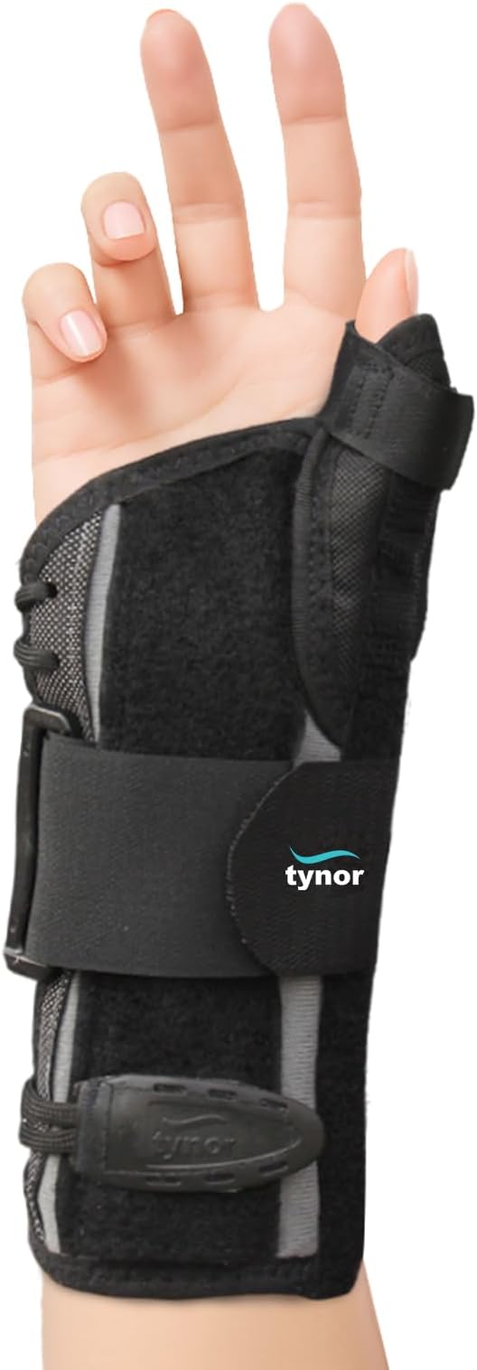 Wrist Splint with Thumb, Black, Large, 1 Unit