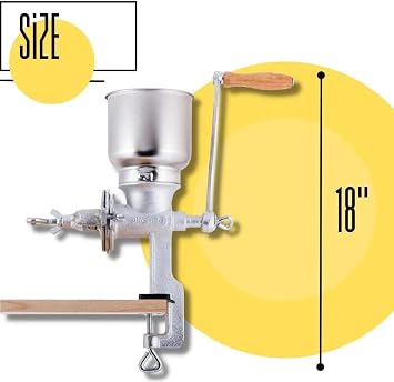Hand Crack Corn Grain Mill Grinder Manual Mill Food Grinder Grain Mill Iron for Corn Coffee Food Wheat Oats Spices Seeds Great for Restaurants Commercial Kitchens Bakery Corn Grinder with High Hopper