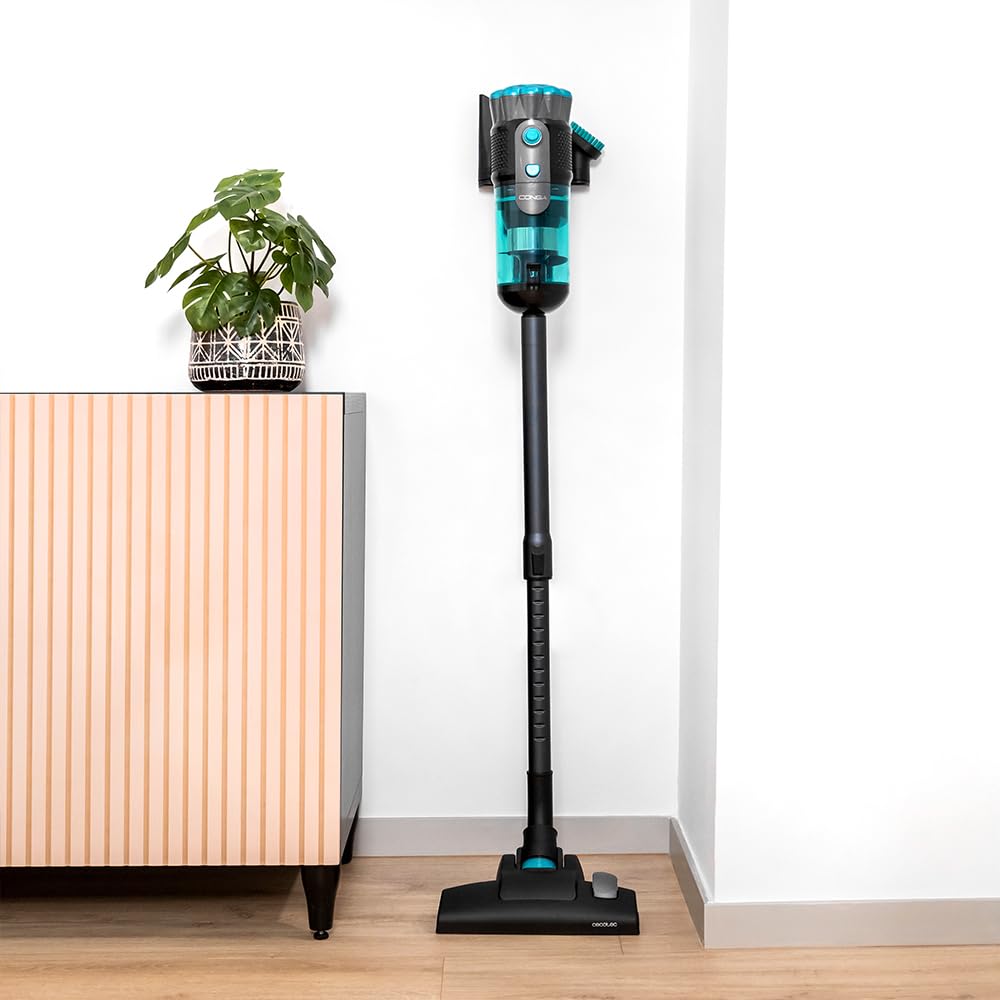 Cecotec Aspiradora Vertical con Cable sin Bolsas Conga Popstar 600 Ultra. 600W Potencia Máxima, Poder de Succión hasta 18kPa, Depósito 500ml, Filtro de Alta Eficiencia, Cable 360º, Radio de Acción 6m