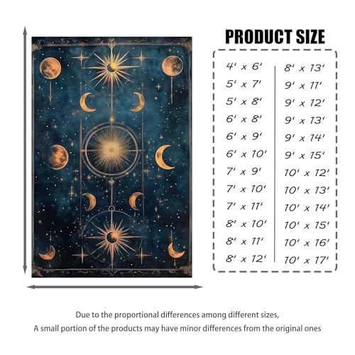 Tapete decorativo celestial Moon & Stars & Sun 8'x13' miniatura 2
