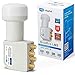 Produktbild HB-DIGITAL Quattro LNB LNC für Multischalter für Multiswitch FULL HD TV 3D 4K Weiß Weiss White  Kontakte vergoldet  Wetterschutz (ausziehbar)
