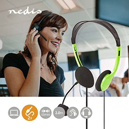 Nedis PC Headset, Stereo Sound with Fold-Away Microphone, Adjustable Headband Fits Every Head, Soft Comfortable Ear Cushions - Image 2