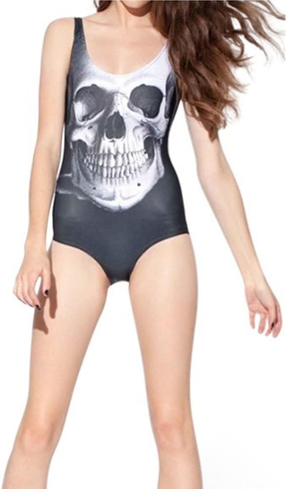 Skull Black Swimsuit Galaxy Bathing Suits for Women One Piece Bikini