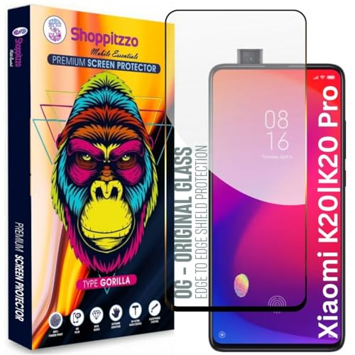 Image of Military Grade-Gorilla Tempered Glass Screen Protector-with 100% Fingerprint Sensor Working-Edge to Edge Full Screen Coverage-9H Hardness-With Easy Installation Kit-Black(Pack Of 1)-Compatible With Xiaomi K20|K20 Pro (6.39 inch)